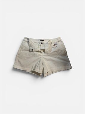Nautica High Waist Cream Cotton Blend Shorts
